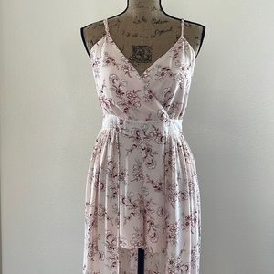 floral print chiffon maxi romper
